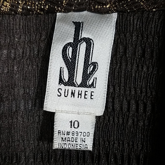 💖Sunhee Open Front Gold and Brown Cardigan Sz 10 - Picture 6 of 6